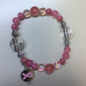 Pink beaded bracelet (Breast Cancer Awareness)